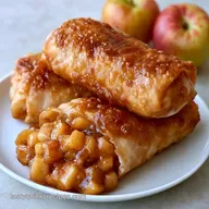 Baked Apple Pie Rice Paper: Crispy