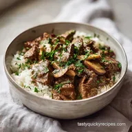 Beef Stroganoff Dish with Mushrooms in 30 Min