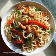 Cashew Chicken Noodles for 4 Servings with Tender Chicken