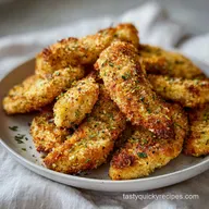 Chicken Strips with Garlic and Herbs Baked for 4 Servings