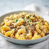 Stovetop Creamy Ground Beef Pasta (30m)