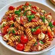 Tomato Mozzarella Pasta Salad in 25 Min