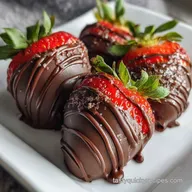 Valentines Strawberry Idea with Dark Chocolate Cover - Glossy Finish