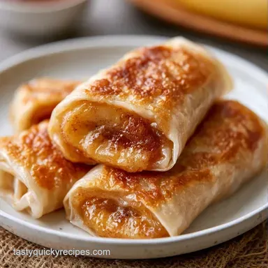 Banana Rice Paper Rolls: Air Fryer Recipe Card