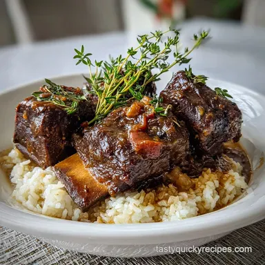 Beef Short Ribs Slow-Cooked in Red Wine