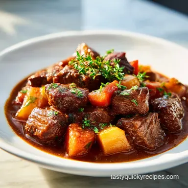Beef Stew Crockpot Recipe for 6 Servings Recipe Card