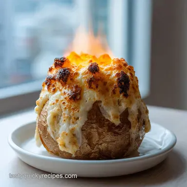 Breakfast Potato Volcanoes for 4 Servings: Crispy Baked Potatoes Recipe Card