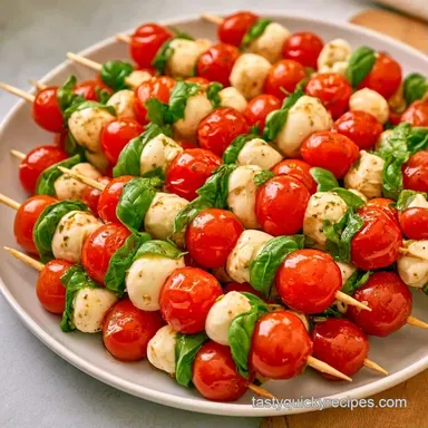 Caprese Salad Skewers in 25 Minutes Recipe Card