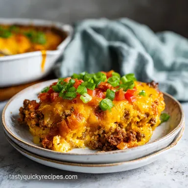 Cheeseburger Casserole: 30-Minute One Pot Meal Recipe Card