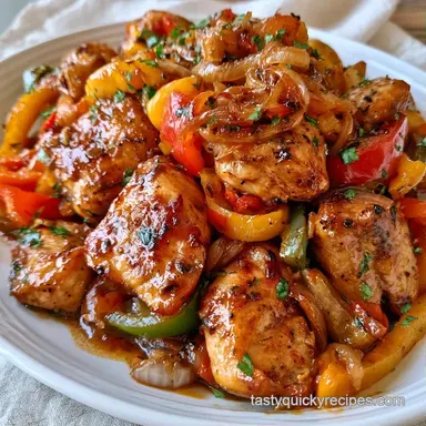 Chicken Bell Pepper Skillet in 35 Minutes Recipe Card