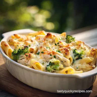 Chicken and Broccoli Pasta Bake for 6 Recipe Card