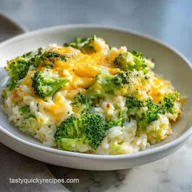 Chicken Broccoli Rice Casserole for 6 Servings Recipe Card