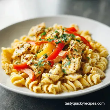 Chicken Fajita Pasta in 30 Minutes Recipe Card