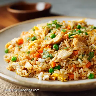 Easy Chicken Fried Rice Recipe (4 Servings) Recipe Card