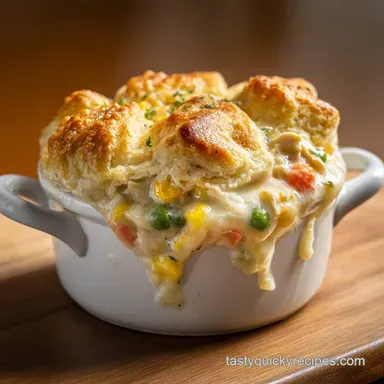 Chicken Pot Pie Casserole with Biscuits in 50 Minutes