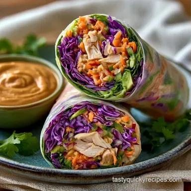 Chicken Rice Paper Rolls in 30 Minutes Recipe Card