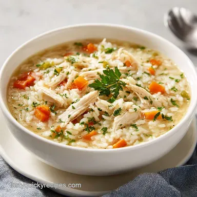 Chicken and Rice Soup for 6 Servings Recipe Card