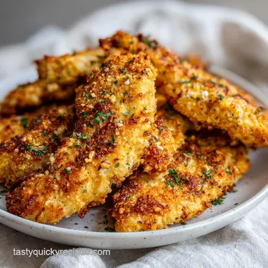 Chicken Strips with Garlic and Herbs Baked for 4 Servings Recipe Card