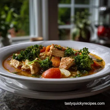 Soup Recipe with Chicken and Vegetables Recipe Card