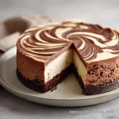 Chocolate Ripple Cheesecake with 12 Servings and Silky Filling Recipe Card