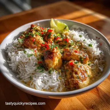 Coconut Lime Fish Curry with Jasmine: Easy Weeknight Meal Recipe Card