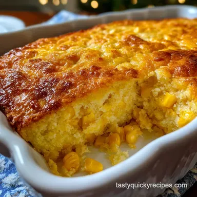 Corn Casserole for 10 People Crispy Baked Recipe Card