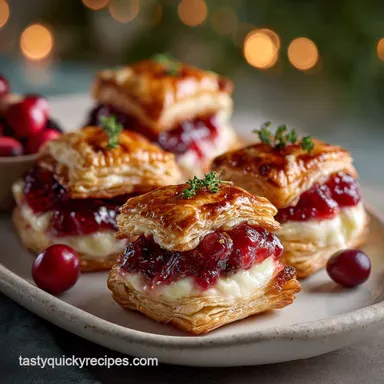 Delicious Christmas Finger Food Idea with Cranberry and Brie - 30-Minute Appetizer Recipe Card