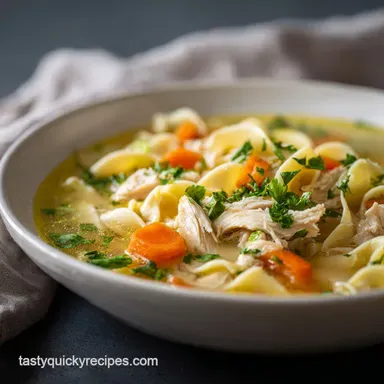 Creamy Chicken Noodle Soup in 30 Minutes Recipe Card