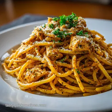Chicken Spaghetti Recipe with Cream Cheese Sauce