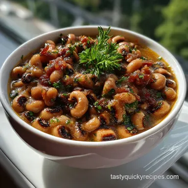 Delicious Creamy Southern Black Eyed Peas Recipe for Soul Recipe Card