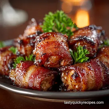 Wrapped Gator Bites: Crispy Bacon Sticky Smoked Paprika Glaze Recipe Card