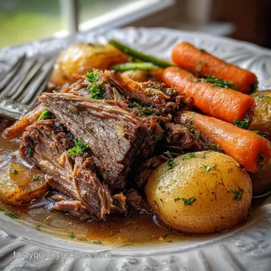 Chuck Roast in Crock Pot: Melt-in-Your-Mouth Pot Roast Slow Cooker Recipe Card