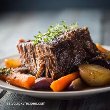 Crock Pot Roast for 7 Servings | Slow-Cooked Recipe Card
