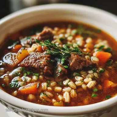 Crockpot Beef Barley Soup: Slow-Cooked Flavor Recipe Card