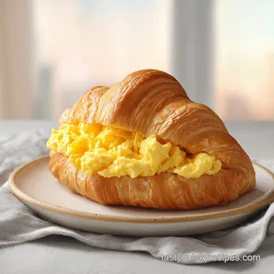 Croissant Breakfast Sandwich for 4 Recipe Card