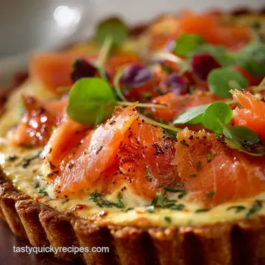 Duck Egg Recipes: Ultra-Creamy Smoked Salmon Tart for Brunch Recipe Card