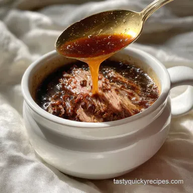 Au Jus Recipe Easy: 15-Minute Rich Savory Dipping Sauce Recipe Card