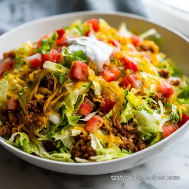 Taco Salad Recipe with Ground Beef for 4 Servings