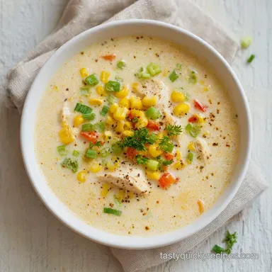 Chicken Corn Chowder: Ready in 40 Minutes Recipe Card