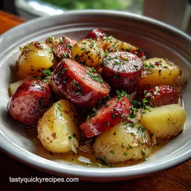 Crock Pot Smoked Sausage Recipes: 10-Minute Prep Dinner Recipe Card