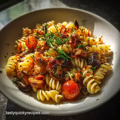 Mediterranean Pasta in 20 Minutes: Tangy & Velvety Sauce Recipe Card