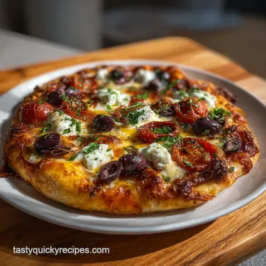 Mediterranean Pizza Recipe: 30-Minute Balsamic Glaze Recipe Card