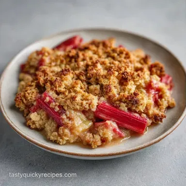 Easy Rhubarb Crisp Recipe for 8 Servings Recipe Card