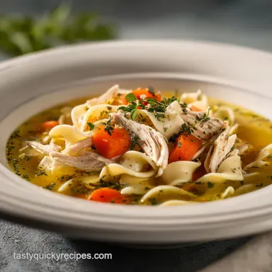 Chicken Noodle Soup: Ready in 40 Minutes Recipe Card