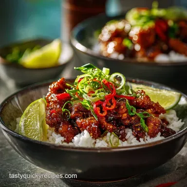 Jalbiteworldfood Recipe: Spicy-Sweet Firecracker Chicken Bowls Recipe Card