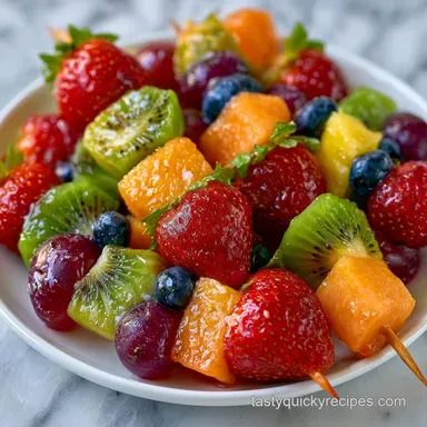 Fresh Fruit Salad Skewers in 30 Minutes Recipe Card