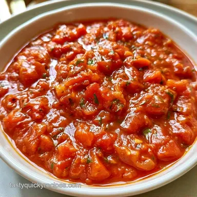 Fresh Tomato Sauce with Roma Tomatoes Recipe Card
