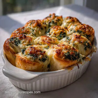 Quick Fun Spinach Dip Roll Appetizer with Garlic: Ultimate Party Snack Recipe Card
