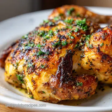 Baked Chicken Recipe with Garlic and Herbs for 4 Servings Recipe Card