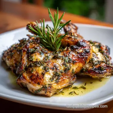 Baked Chicken Recipe with Garlic and Herbs for 4 Servings